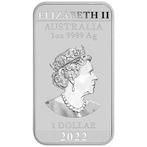 Australië. 1 Dollar 2022 Rectangular Dragon Bar, 1 Oz (.999)