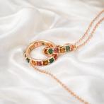 Zonder minimumprijs - Halsketting Verguld Toermalijn - 18K, Sieraden, Tassen en Uiterlijk, Kettingen, Nieuw