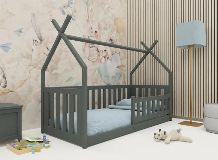 Tipibed Boris - 80 x 160 - Antraciet, Kinderen en Baby's, Kinderkamer | Bedden, Nieuw, Verzenden
