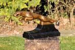 sculptuur, bronzen springende jaguar 65 cm - 33 cm - brons, Antiek en Kunst