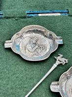 Antique Sterling Silver Set – Pair of Quatriform Ashtrays &