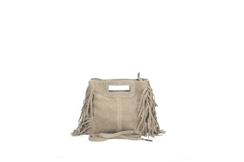 100% suède boho dames tas met handvatten in BEIGE kleur,, Sieraden, Tassen en Uiterlijk, Tassen | Schoudertassen