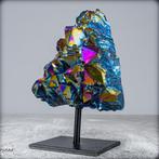 Zeer zeldzame regenboogaura-amethist - kwarts op stand-