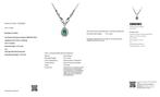 Halsketting Platina - 3.27ct. tw. Smaragd - Diamant -, Nieuw
