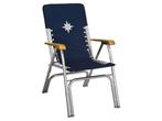 Talamex Dekstoel Deluxe - Blauw - Houten Armleuningen, Watersport en Boten, Accessoires en Onderhoud, Ophalen of Verzenden, Nieuw