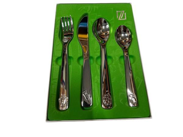 Veiling - Voetbsl Kinderbestek 4-delig, Huis en Inrichting, Keuken | Keukenbenodigdheden