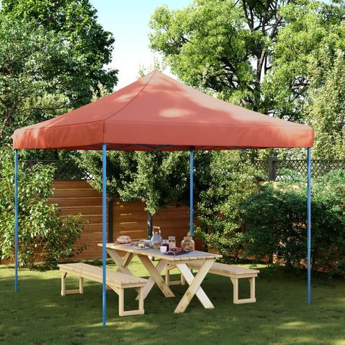 Partytent inklapbaar pop-up 292x292x315 cm terracotta, Tuin en Terras, Partytenten, Partytent, Nieuw, 2 meter of meer, Verzenden