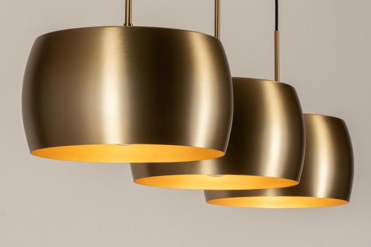 Rietveld Hanglampen - Goud - Metaal, Aluminium, Huis en Inrichting, Lampen | Hanglampen, Verzenden