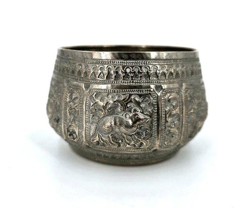 Kom - Legering, Zilver - Sterrenbeeldkom, Antiek en Kunst, Kunst | Niet-Westerse kunst