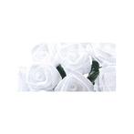 12x stuks witte roosjes van satijn 12 cm  - Kunst rozen, Ophalen of Verzenden