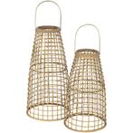 Lantaarn Anzu Naturel met LED - Set van Twee, Huis en Inrichting, Ophalen of Verzenden, Nieuw