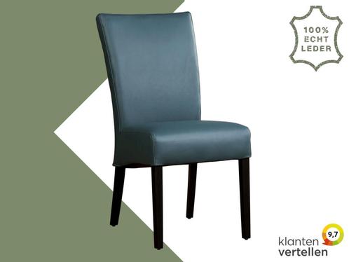 Leren eetkamerstoel Just - Toledo Whale (blauw/grijs) -, Huis en Inrichting, Stoelen, Eén, Overige kleuren, Nieuw, Leer, Ophalen of Verzenden