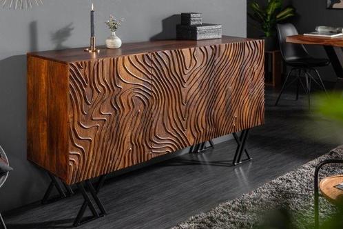Handgemaakt dressoir FLUID 160 cm mangohout uitgebreid, Huis en Inrichting, Kasten | Dressoirs, Ophalen of Verzenden