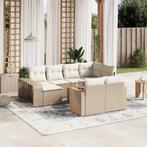 vidaXL 11-delige Tuinset met kussens poly rattan beige, Verzenden, Nieuw, Rotan, Tuinset