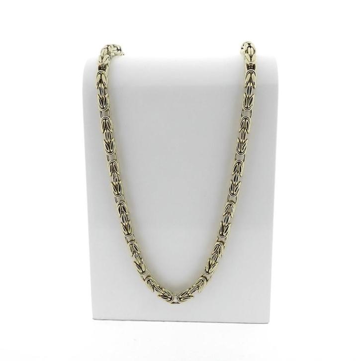 Robuuste gouden koningsketting; Exclusief, Sieraden, Tassen en Uiterlijk, Kettingen, Overige kleuren, Gebruikt, Goud, Ophalen of Verzenden