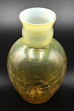 Kralik Art Deco Amber Glass Vase 1920 - Vaas - Kristal, Antiek en Kunst, Antiek | Glas en Kristal