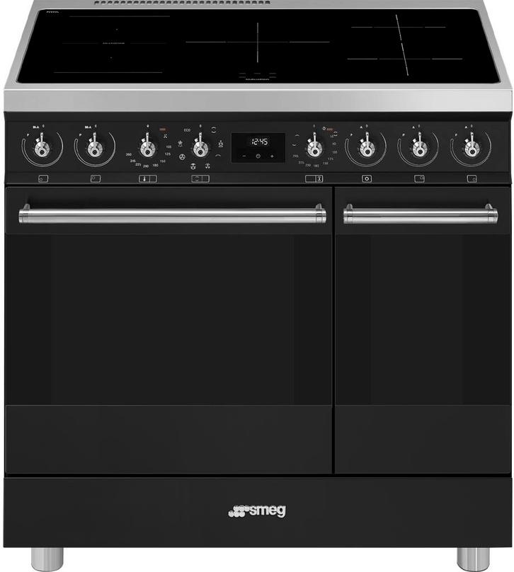 Smeg C92IMMB2 inductie fornuis met 2 ovens - mat zwart, Witgoed en Apparatuur, Fornuizen, 60 cm of meer, Vrijstaand, 5 kookzones of meer