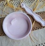 Set van 2 wierook houders handgemaakt van gips - ronde, Nieuw