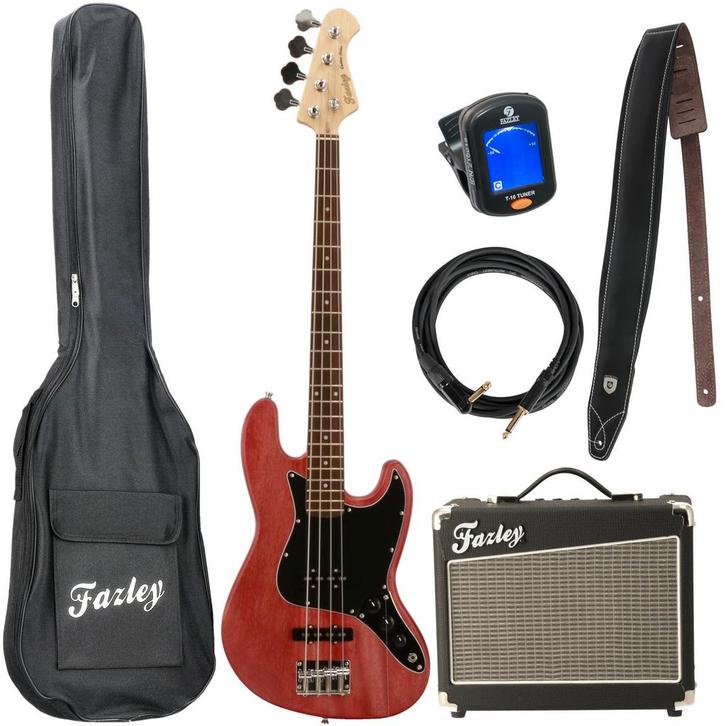 Fazley Outlaw Series Judge Basic Red basgitaar starterset, Muziek en Instrumenten, Snaarinstrumenten | Gitaren | Bas, Verzenden