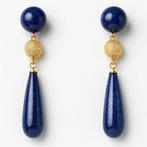 Zonder Minimumprijs - Oorbellen - 18 karaat Geel goud Lapis, Sieraden, Tassen en Uiterlijk, Nieuw