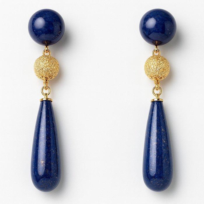 Zonder Minimumprijs - Oorbellen - 18 karaat Geel goud Lapis, Sieraden, Tassen en Uiterlijk, Oorbellen