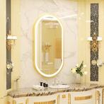 Ovale LED Badkamerspiegel – Goud Frame, Dimbaar en Mistvrij, Verzenden, Nieuw