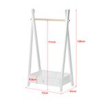 [en.casa] Kinder kledingrek Laxe 126x73x43 cm wit en houtkle, Huis en Inrichting, Kasten | Kledingkasten, Verzenden, Nieuw