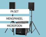 PA set + mengpaneel + microfoon huren? tot 150 personen, Ophalen of Verzenden, Nieuw