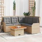 vidaXL 4-delige Loungeset met kussens poly rattan beige, Tuin en Terras, Tuinsets en Loungesets, Verzenden, Nieuw, Rotan, Loungeset