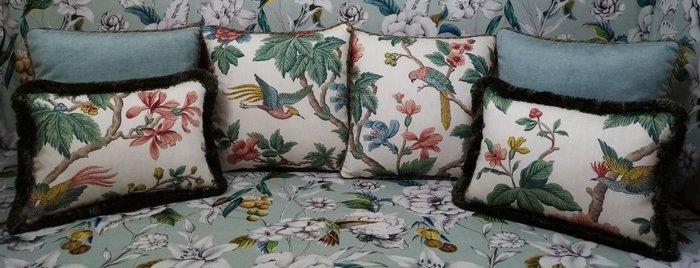 Kussensloopset met Lophura-stof, vulling inbegrepen - Kussen, Antiek en Kunst, Curiosa en Brocante