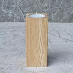 HOCHO Eikenhouten Waxinelichthouder - 50x50x120mm – Stijl., Ophalen of Verzenden, Nieuw