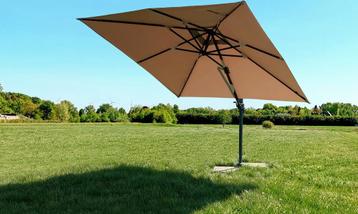 A-Kwaliteit Zweefparasol UV50+ Vierkant 3mx3m 360° Draaien beschikbaar voor biedingen
