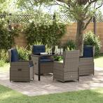 vidaXL 5 Delige Tuinset Grijs Poly Riet, Tuin en Terras, Verzenden, Nieuw, Rotan, Tuinset