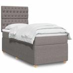 vidaXL Boxspring met matras stof taupe 90x190 cm, 90 cm, Eenpersoons, Verzenden, Nieuw