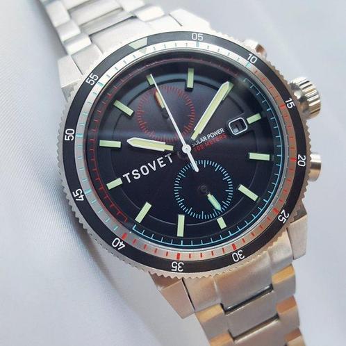 Tsovet - Solar Power - Seiko - Chronograph - New - Zonder, Sieraden, Tassen en Uiterlijk, Horloges | Heren