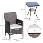 TRUUSK Rotan Tuinmeubelset 3-delig - Bijzettafel - Bistroset, Verzenden, Nieuw