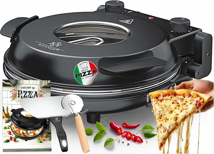 KESSER® Pizzaoven tot 400° - Pizzamaker - 1200W - Stenen pla, Huis en Inrichting, Woonaccessoires | Overige, Nieuw, Verzenden