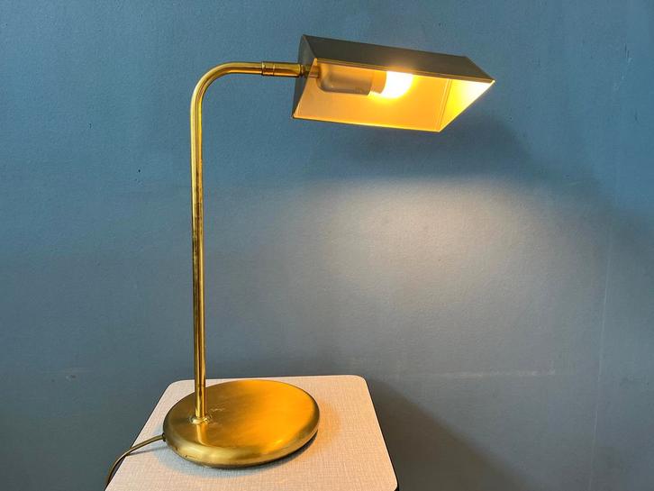 Mid Century Brass Office Desk Lamp - Bauhaus Style Table Lam, Huis en Inrichting, Lampen | Tafellampen, Nieuw, Ophalen of Verzenden