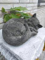 Beeld, Slapende poes - 9 cm - cast stone, Antiek en Kunst