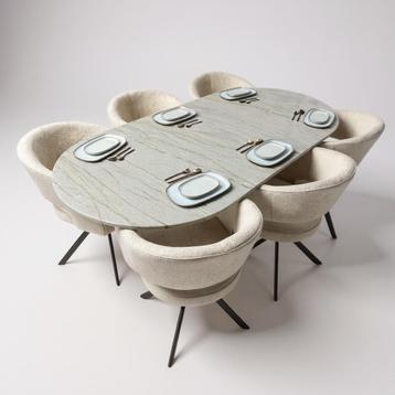 Luxe Mediterraneo eettafel kwartsiet van €2799 nu €1499! beschikbaar voor biedingen