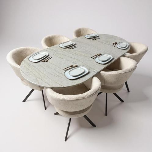 Luxe Mediterraneo eettafel kwartsiet van €2799 nu €1499!, Huis en Inrichting, Tafels | Eettafels, 50 tot 100 cm, 150 tot 200 cm