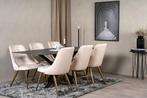 Eetkamerstoel - Rijk - Beige - Fluweel - Jörn, Huis en Inrichting, Stoelen, Verzenden, Nieuw