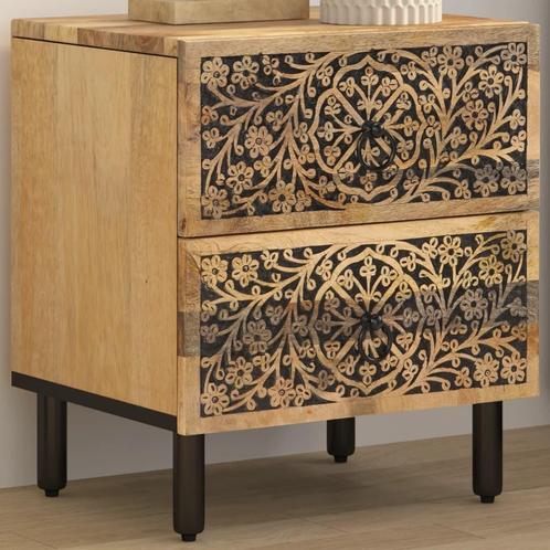 vidaXL Nachtkastje 40x33x46 cm massief mangohout, Huis en Inrichting, Slaapkamer | Nachtkastjes, Nieuw, Hout, Verzenden