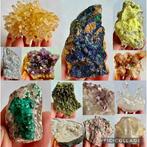Prachtige kleurrijke verzameling mineralen. Kristalcluster -, Verzamelen, Mineralen en Fossielen