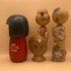 Japanse Kokeshi Trio – Met de hand geschilderde berken-,
