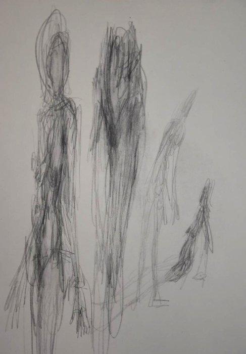 Alberto Giacometti (1901-1966) - 3 disegni (figure e nudi), Antiek en Kunst, Antiek | Overige Antiek