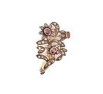 Broche - 19.2 kt. Geel goud Granaat, Sieraden, Tassen en Uiterlijk, Antieke sieraden