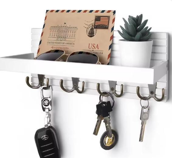 Houten Sleutelhouder – 4 Haken Wandrek, Huis en Inrichting, Kasten | Wandmeubels, Nieuw, Verzenden