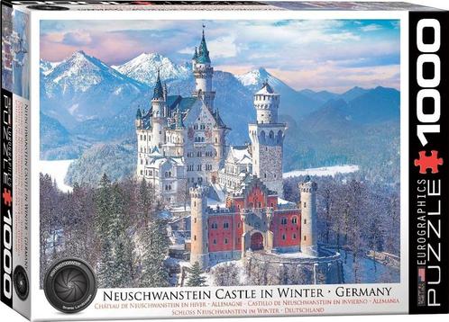 Neuschwanstein Castle in Winter Puzzel (1000 stukjes) |, Hobby en Vrije tijd, Denksport en Puzzels, Nieuw, Verzenden