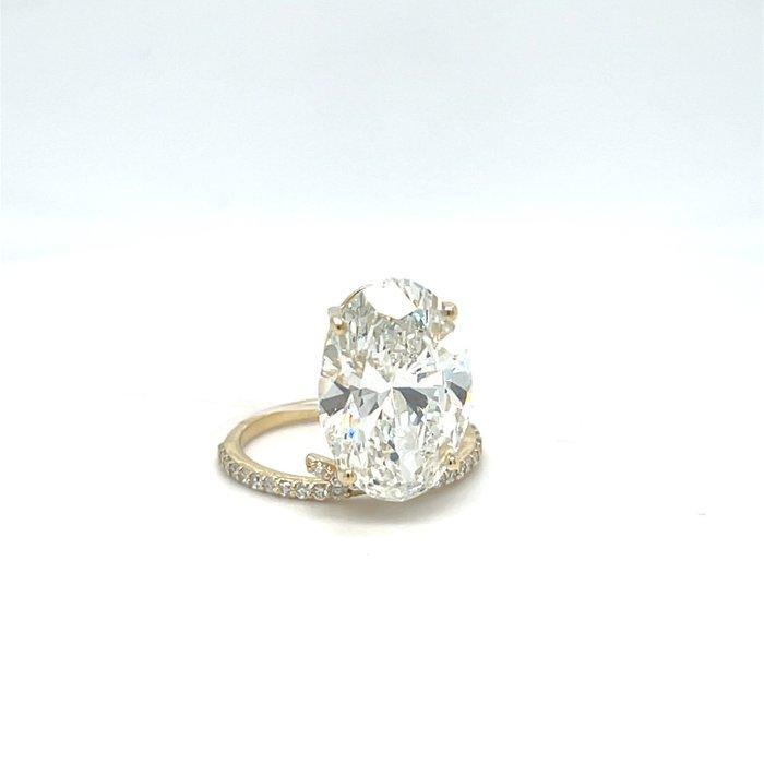 Ring - 14 karaat Geel goud - 9.31ct. tw. Diamant (Lab-grown), Sieraden, Tassen en Uiterlijk, Ringen